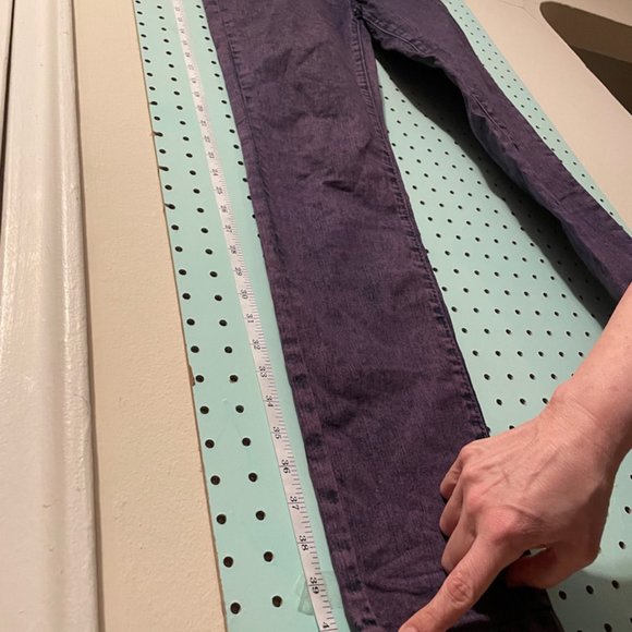 Forever 21 Women's Size 26 Purple Distressed Jeans Button Front Denim Pants - Picture 3 of 4